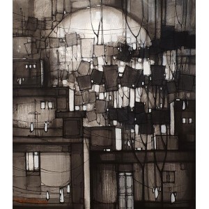 Salman Farooqi, 30 x 36 Inch, Acrylic on Canvas, Cityscape Painting, AC-SF-483